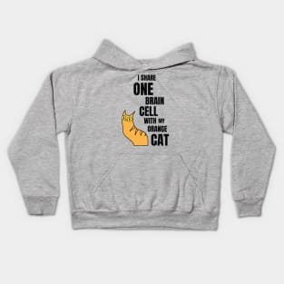 I Share One Brain Cell With My Orange Cat Kids Hoodie